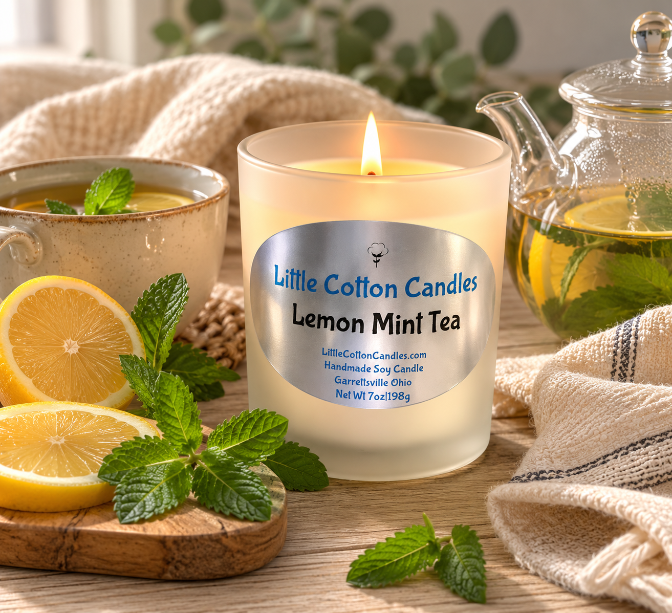 Lemon Mint Tea Soy Candle