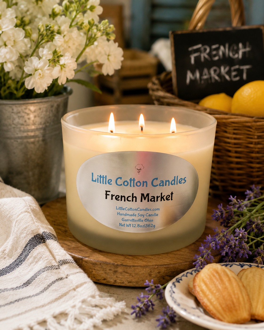 French Market 3 Wick Soy Candle