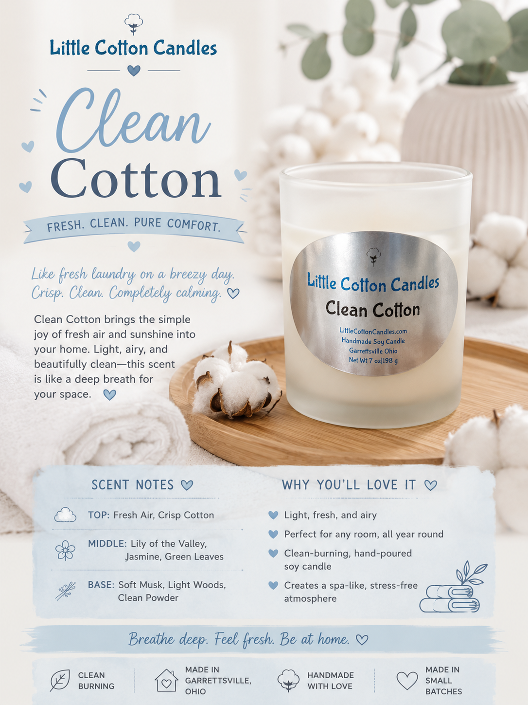 Clean Cotton Soy Candle