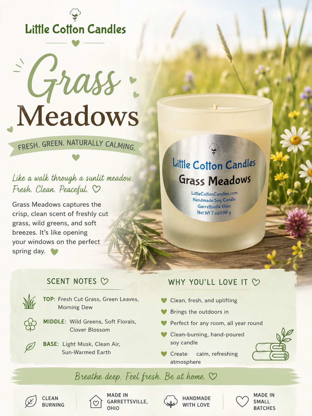 Grass Meadows Soy Candle