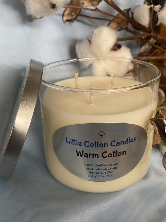 Warm Cotton 3-Wick Soy Candle